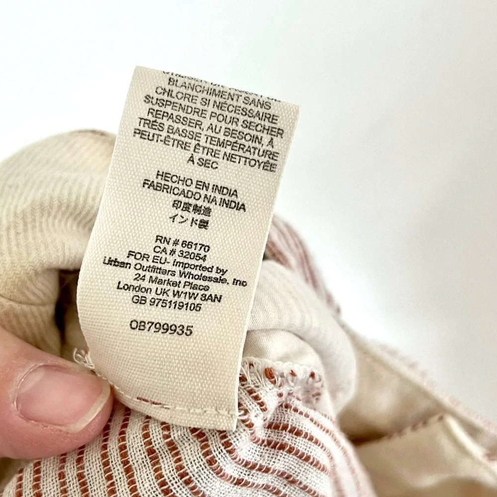 Free People Rumors Yarn Dye Harem Pants In Natural Slouchy‎ Cotton Size 6